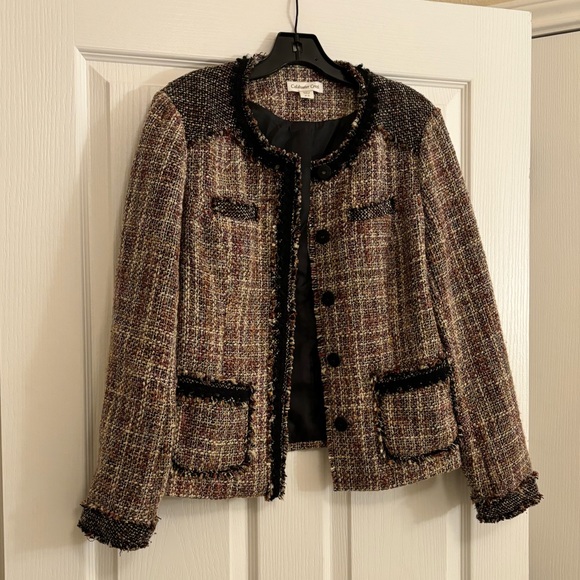 COLDWATER CREEK Multi Colored Tweed Snap Blazer Jacket - Picture 9 of 11